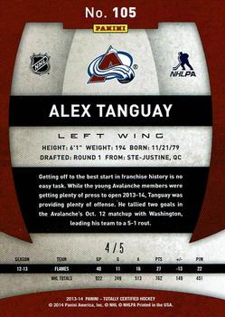 2013-14 Panini Totally Certified - Mirror Platinum Gold #105 Alex Tanguay Back