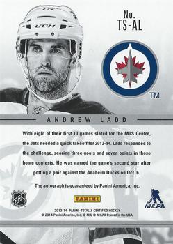 2013-14 Panini Totally Certified - Signatures #TS-AL Andrew Ladd Back