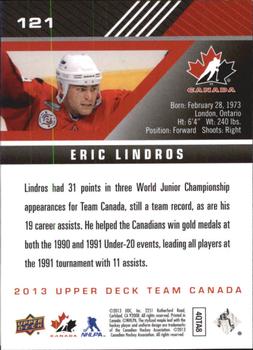 2013 Upper Deck Team Canada #121 Eric Lindros Back