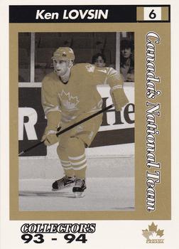 1993-94 Alberta Lotteries Canada's National Team #NNO Ken Lovsin Front