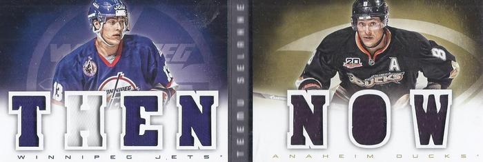 2013-14 Panini Playbook - Then and Now Jerseys #TN-TMU Teemu Selanne Front