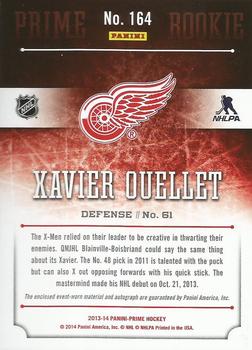 2013-14 Panini Prime #164 Xavier Ouellet Back