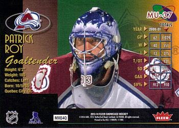 2013-14 Fleer Showcase - Metal Universe #MU-37 Patrick Roy Back