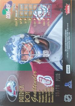 2013-14 Fleer Showcase - Metal Universe Precious Metal Gems Red #MU-37 Patrick Roy Back