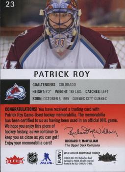 2013-14 Fleer Showcase - Red Glow #23 Patrick Roy Back