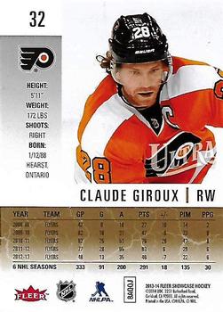 2013-14 Fleer Showcase - Ultra #32 Claude Giroux Back