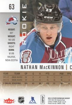 2013-14 Fleer Showcase - Ultra #63 Nathan MacKinnon Back