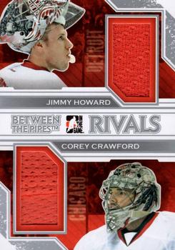 2013-14 In The Game Between the Pipes - Rivals Jerseys Silver #R-02 Jimmy Howard / Corey Crawford Front