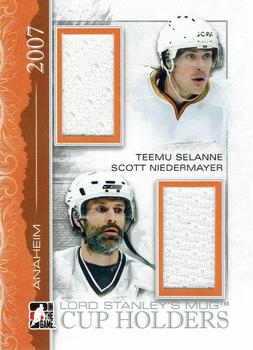 2013-14 In The Game Lord Stanley's Mug - Cup Holders Silver #CH-02 Teemu Selanne / Scott Niedermayer Front