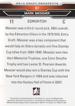 2014 In The Game Draft Prospects #87 Mark Messier Back