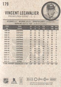 2014-15 O-Pee-Chee #179 Vincent Lecavalier Back