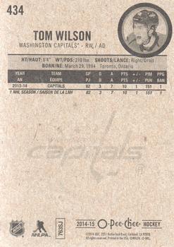 2014-15 O-Pee-Chee #434 Tom Wilson Back