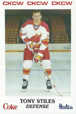 1984-85 Moncton Golden Flames (AHL) Police #23 Tony Stiles Front