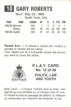 1986-87 Moncton Golden Flames (AHL) Police #12 Gary Roberts Back