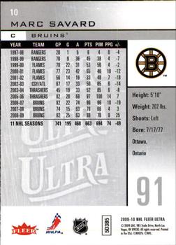 2009-10 Ultra #10 Marc Savard Back