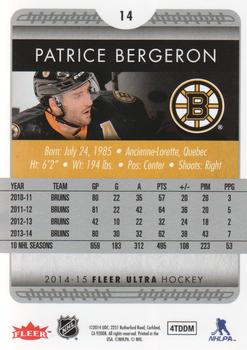 2014-15 Ultra #14 Patrice Bergeron Back