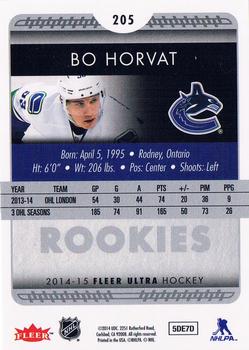 2014-15 Ultra #RR205 Bo Horvat Back