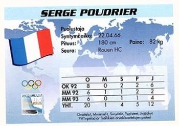 1994 Semic Jääkiekkokortit Keräilysarja (Finnish) #220 Serge Poudrier Back