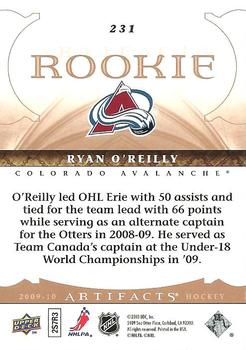 2009-10 Upper Deck Artifacts #231 Ryan O'Reilly Back