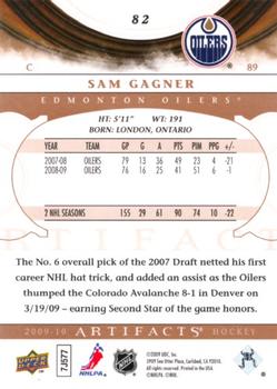 2009-10 Upper Deck Artifacts #82 Sam Gagner Back