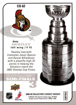 2008-09 Collector's Choice - CupQuest #CQ-62 Dany Heatley Back