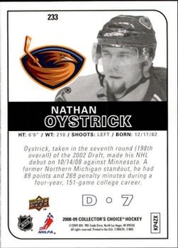 2008-09 Collector's Choice - Choice Reserve #233 Nathan Oystrick Back