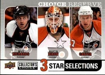 2008-09 Collector's Choice - Choice Reserve #272 Mike Richards / Martin Biron / Jeff Carter Front