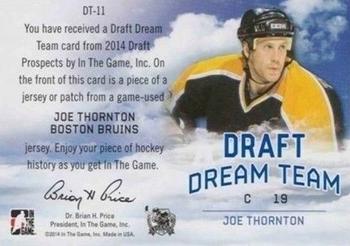 2014 In The Game Draft Prospects - Draft Dream Team Jerseys Blue #DT-11 Joe Thornton Back