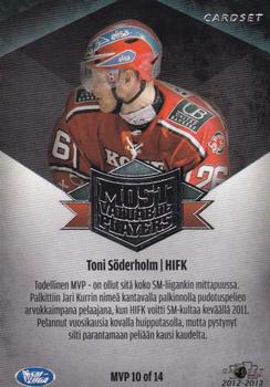 2012-13 Cardset Finland - MVP #MVP 10 Toni Söderholm Back