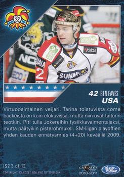 2010-11 Cardset Finland - International Stars 2 #IS2 3 Ben Eaves Back