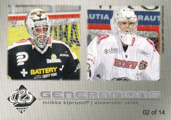 2007-08 Cardset Finland - Generations #02 Miikka Kiprusoff / Alexander Salak Back