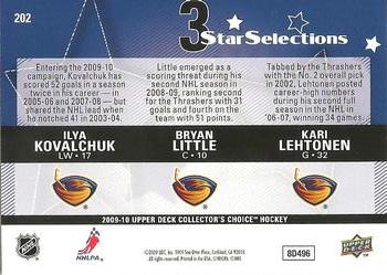 2009-10 Collector's Choice #202 Bryan Little / Kari Lehtonen / Ilya Kovalchuk Back