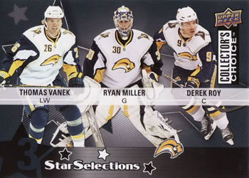 2009-10 Collector's Choice #204 Thomas Vanek / Ryan Miller / Derek Roy Front