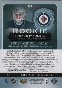 2013-14 Upper Deck The Cup #131 Edward Pasquale Back