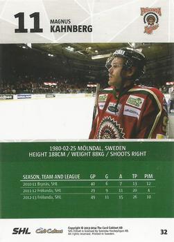 2013-14 SHL Elitset #32 Magnus Kahnberg Back