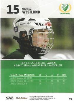 2013-14 SHL Elitset #44 Wilhelm Westlund Back