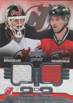 2014-15 Upper Deck MVP - 2 on 2 #2J-NJD/NYI Martin Brodeur / Adam Henrique / John Tavares / Kyle Okposo Front