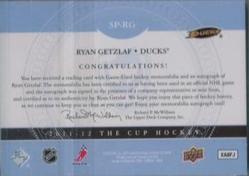 2011-12 Upper Deck The Cup - Signature Patches #SP-RG Ryan Getzlaf Back