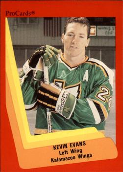 1990-91 ProCards AHL/IHL #100 Kevin Evans Front