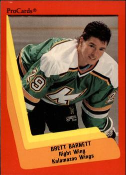 1990-91 ProCards AHL/IHL #107 Brett Barnett Front