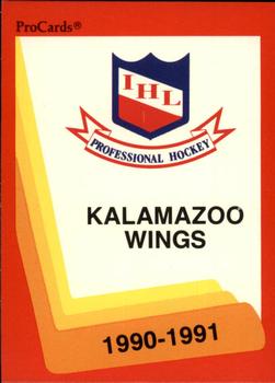 1990-91 ProCards AHL/IHL #122 Kalamazoo Wings Front