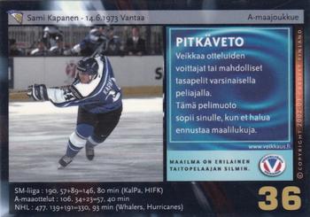 2002-03 Cardset Finland - Veikkaus Promos #36 Sami Kapanen Back