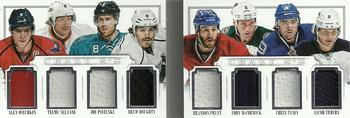 2013-14 Panini National Treasures - Crazy 8's Jerseys #C8-NO8 Alex Ovechkin / Teemu Selanne / Joe Pavelski / Drew Doughty / Brandon Prust / Cody McCormick / Chris Tanev / Jacob Trouba Front