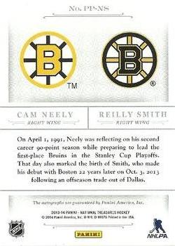 2013-14 Panini National Treasures - Past and Present Autographs #PP-NS Cam Neely / Reilly Smith Back
