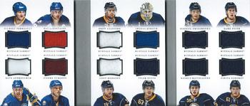 2013-14 Panini National Treasures - Sweeter by the Dozen Jerseys #SD-BUF Cody Hodgson / Dave Andreychuk / Drew Stafford / Gilbert Perreault / Jhonas Enroth / Mark Pysyk / Mikhail Grigorenko / Nikita Zadorov / Pat LaFontaine / Pierre Turgeon / Rasmus Ristolainen / Tyler Ennis Front