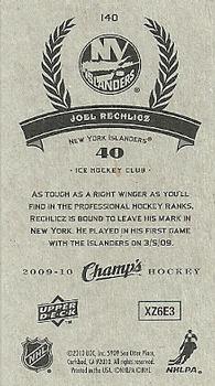 2009-10 Upper Deck Champ's #140 Joel Rechlicz Back