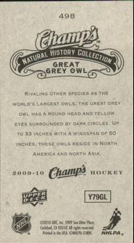 2009-10 Upper Deck Champ's #498 Great Grey Owl Back