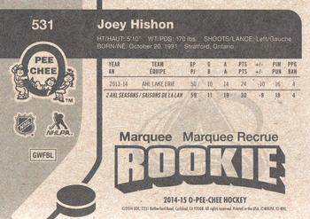 2014-15 O-Pee-Chee - Retro #531 Joey Hishon Back
