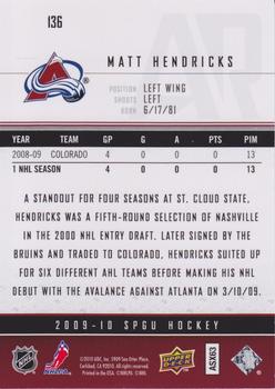 2009-10 SP Game Used #136 Matt Hendricks Back