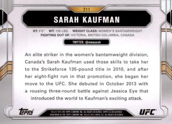 2015 Topps UFC Chronicles #211 Sarah Kaufman Back